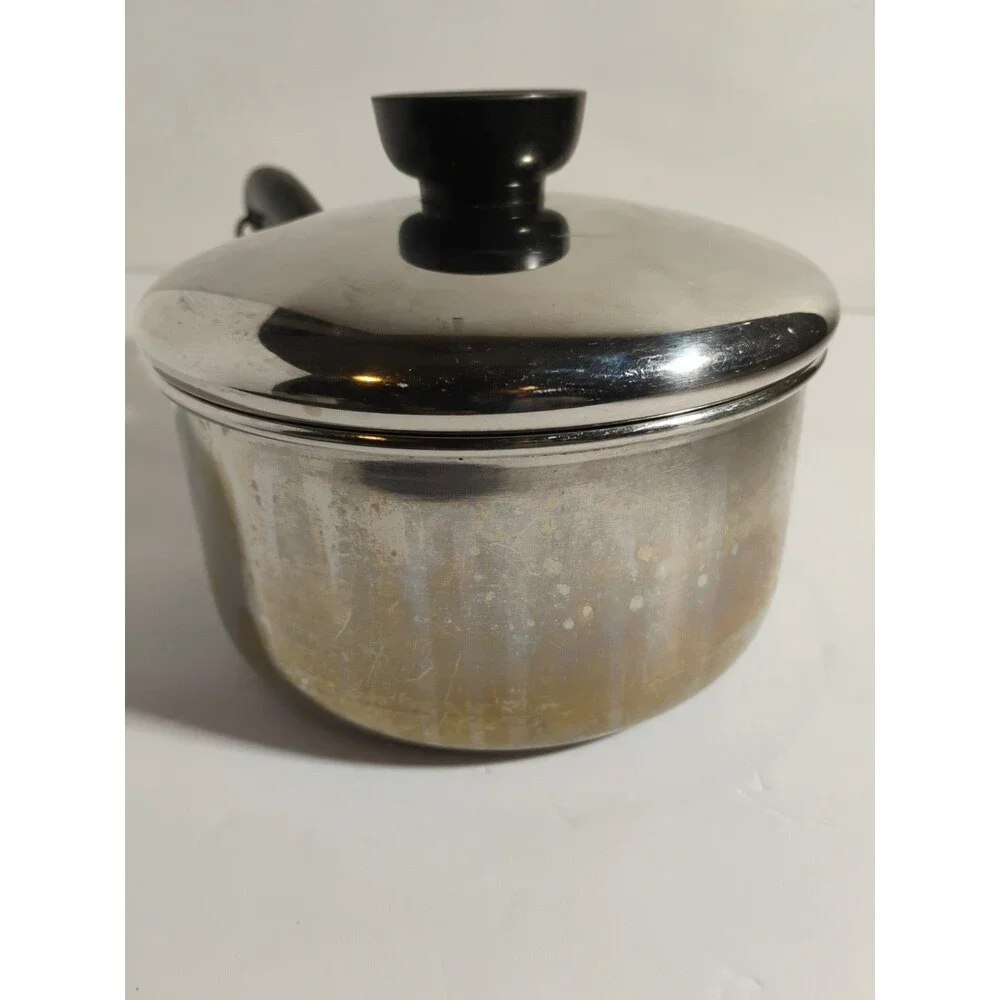 Vintage Revere Ware 1801 1 Qt Saucepan Pot Lid Made in USA Clinton IL Stainless